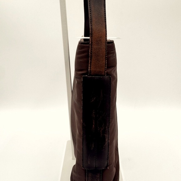 Salvatorre Ferragamo Brown Nylon Shoulder Bag with Leather Trim - Picture 5 of 11